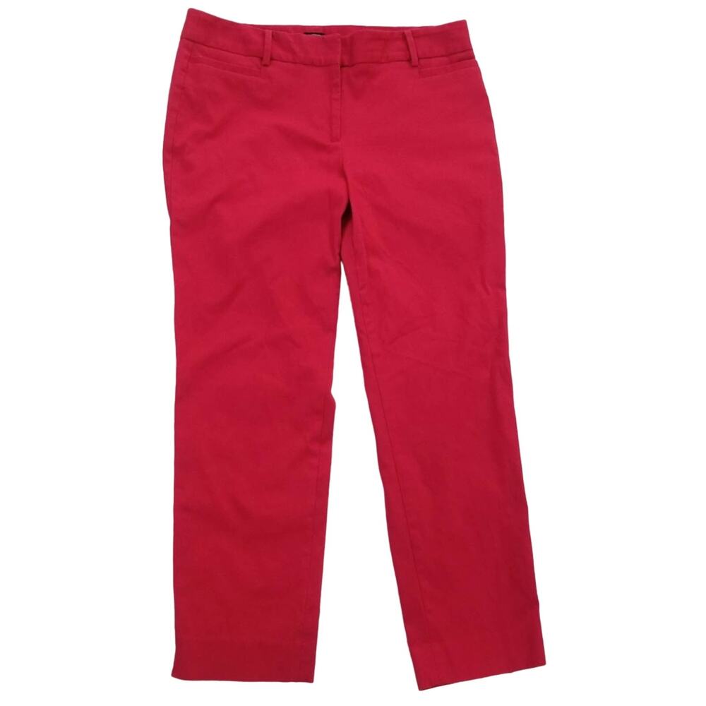Size 12 Talbots Hampshire Crop Ankle Pants Solid Red Cropped Stretch